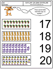 okul öncesi kutudaki resim sayısı ile karşısındaki sayıları eşleştirme çalışmaları